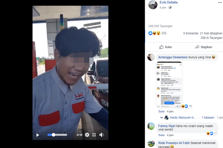 Tangkapan layar video viral petugas tol disebut paksa pengguna untuk bayar dengan uang cash atau tunai.