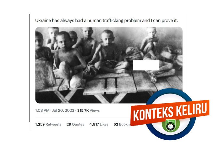 Hoaks, foto anak-anak korban perdagangan manusia di Ukraina