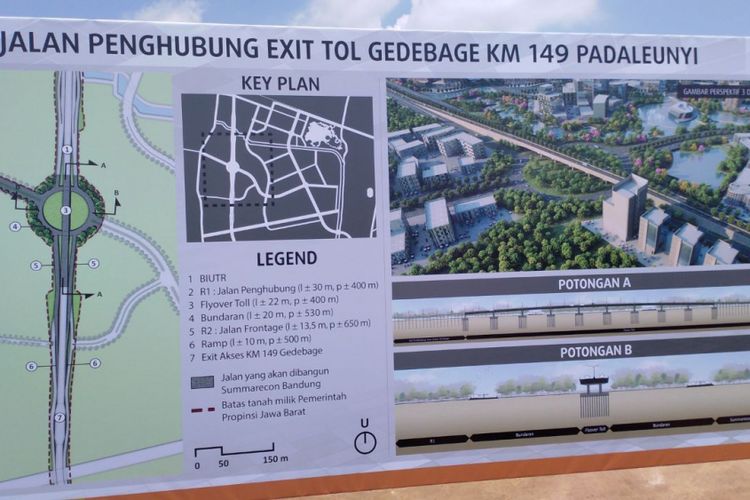 Desain pembangunan pintu tol Gedebage KM 149 yang akan menjadi penghubung Tol Padaleunyi dengan Jalan Soekarno-Hatta.