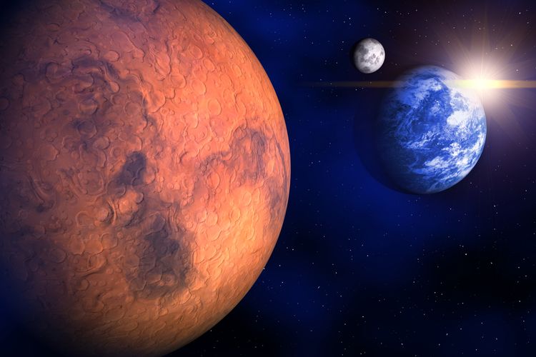 Ilustrasi planet Mars, sejarah air di planet merah. Ilmuwan ungkap meteorit Mars menguak bukti air pernah ada di Mars Kuno pada 4,4 miliar tahun yang lalu.