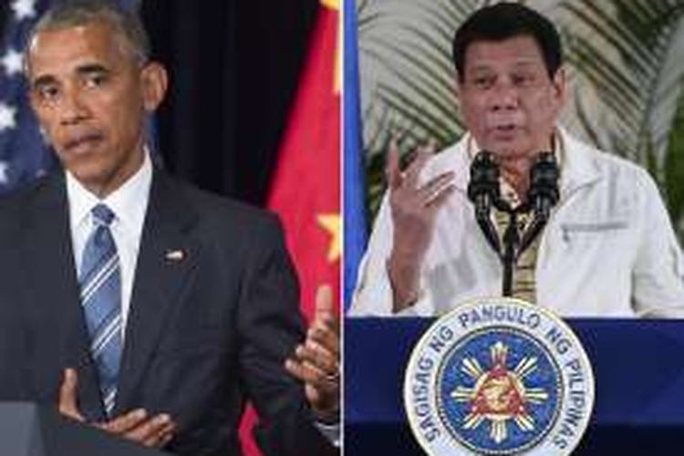 Presiden AS Barack Obama dan Presiden Filipina Rodrigo Duterte.