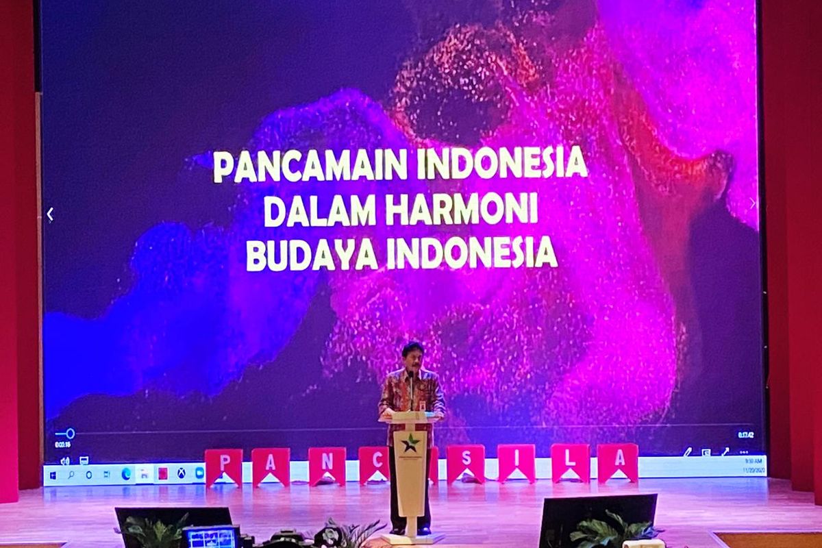 Ketua BPIP Yudian Wahyudi, dalam Hari Anak Dunia (World Children Day) sekaligus Peluncuran Produk Pembinaan Ideologi Pancasila berupa Pancamain Indonesia, di Perpustakaan Nasional, Jakarta Pusat, Jumat (20/11/2020).