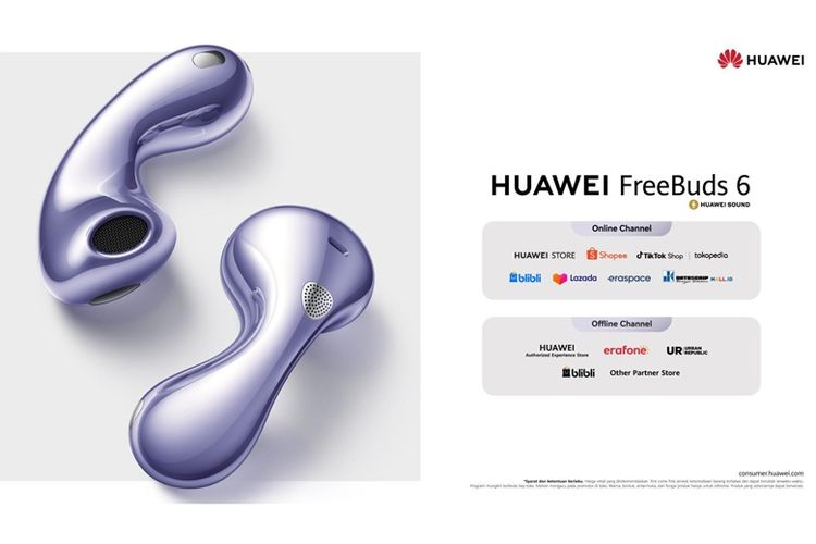 HUAWEI FreeBuds 6 tersedia di sejumlah gerai offline dan online terkemuka Tanah Air. 