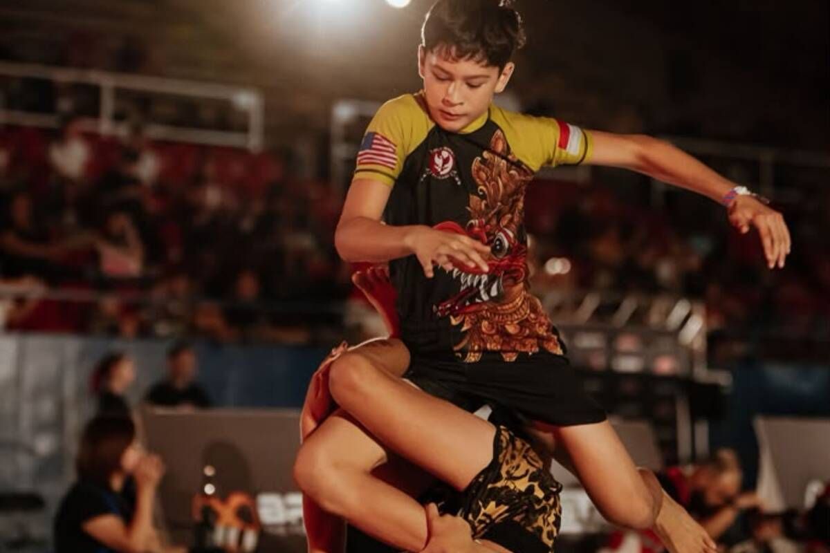 Silas Sims saat mewakili Indonesia dalam kejuaraan dunia seni bela diri Brasil, jiu-jitsu.