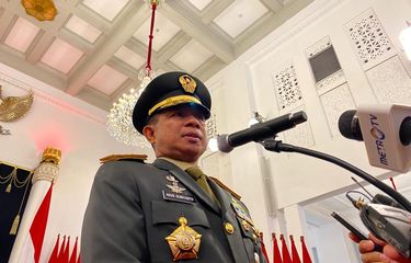 Panglima TNI Jenderal Agus Subiyanto di Istana Negara, Jakarta Pusat, Rabu (22/11/2023).