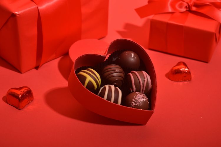 Ilustrasi cokelat Valentine.