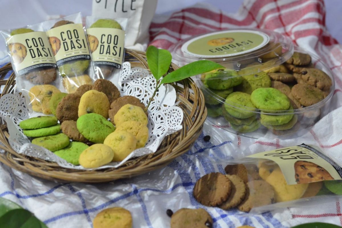 Coodasi cookies yang terbuat dengan bahan tambahan bubuk daun sirsak.