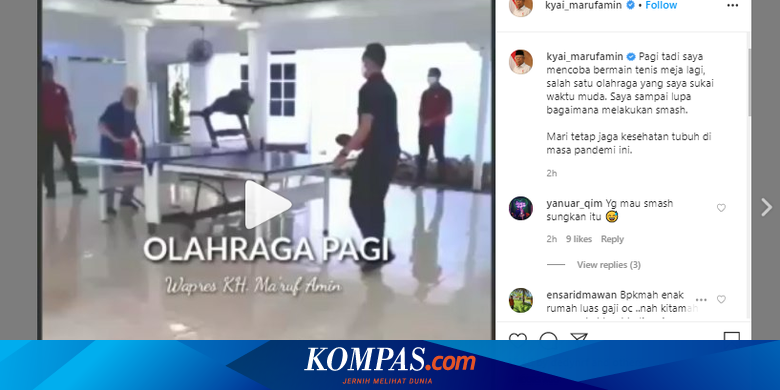 Saat Wapres Ma Ruf Amin Lupa Cara Smash Di Tenis Meja
