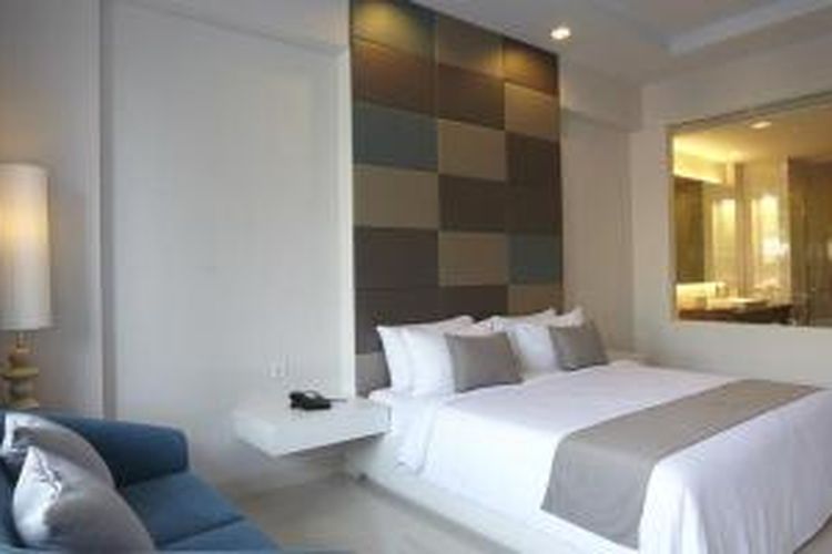 Salah satu kamar di R Hotel Rancamaya di Bogor, Jawa Barat.