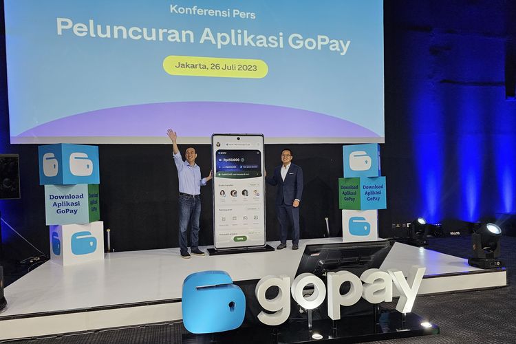 (ki-ka) Direktur dan Presiden GoTo Financial Hans Patuwo dan CEO GoTo Patrick Walujo meresmikan aplikasi GoPay standalone pada Rabu (26/7/2023).