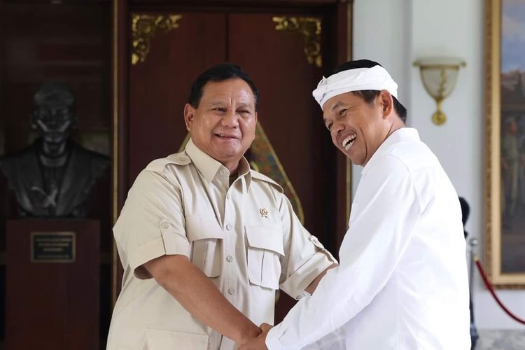 Pertemuan Menhan Prabowo Subianto dengan anggota DPR RI, Dedi Mulyadi, membahas perihal kemakmuran desa.