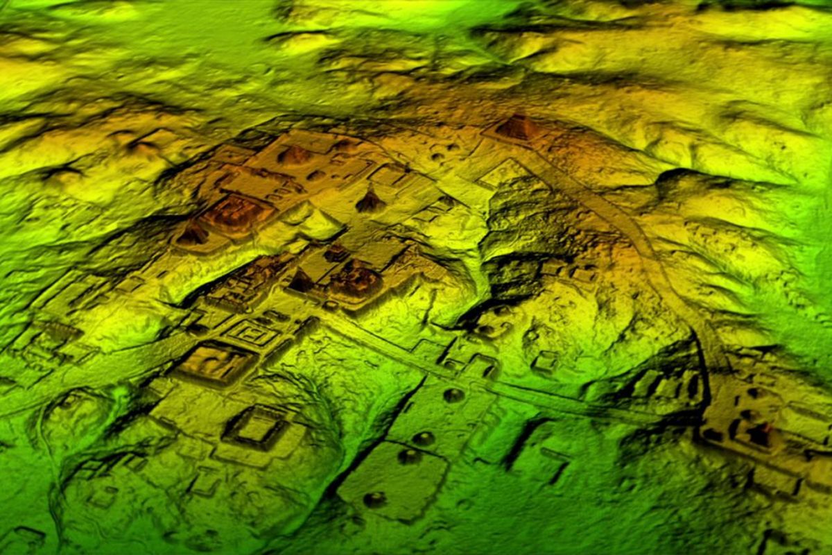 Peta struktur Maya kuno di Guatemala