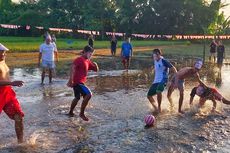 Usung Pemilu Damai, Lomba 17 Agustus di Gamping Sleman, Warga Gunakan Topeng Capres Cawapres