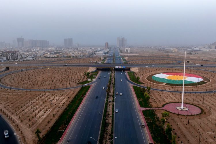 Pemandangan Kota Arbil, ibu kota wilayah otonomi Kurdistan di Irak utara, saat difoto pada 4 Juli 2025.