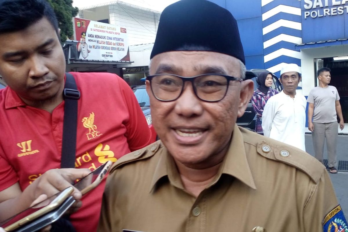 Wali Kota Depok Mohammad Idris di Polresta Depok, Selasa (21/5/2019).