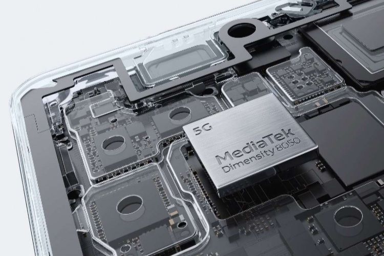 Ilustrasi chipset Mediatek Dimensity 8050.