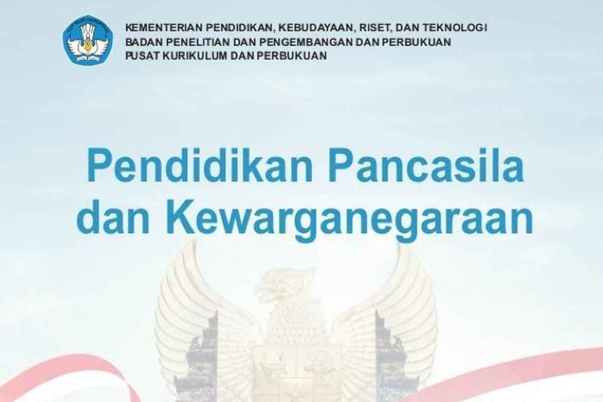 Tampilan depan buku Pendidikan Pancasila dan Kewarganegaraan SMP kelas VII terbitan tahun 2021.