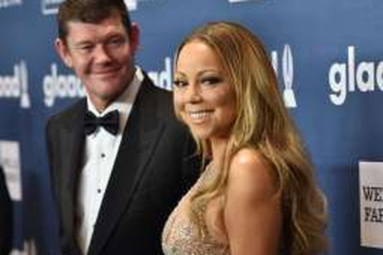 Mariah Carey dan calon suaminya, James Packer, menghadiri GLAAD Media Awards di New York, Sabtu 914/5/2016)
