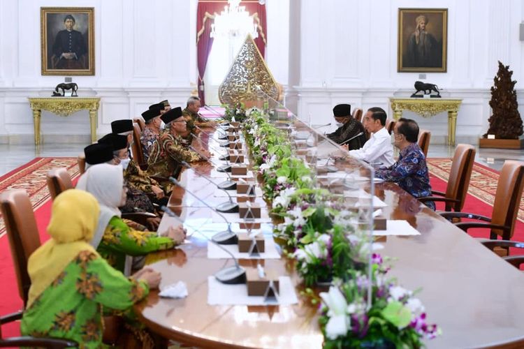 Pertemuan Pimpinan Pusat Muhammadiyah bersama Presiden Joko Widodo di Istana Negara, Jakarta Pusat, Jumat (16/9/2022).