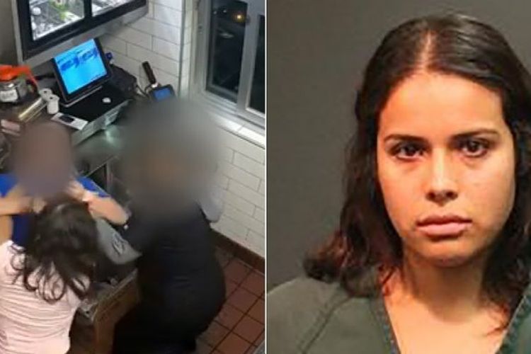 Mayra Berenice Gallo (24) mencekik manajer McDonalds di Santa Ana, California, Amerika Serikat, karena kecewa mendapat sedikit saus tomat. (ABC News)
