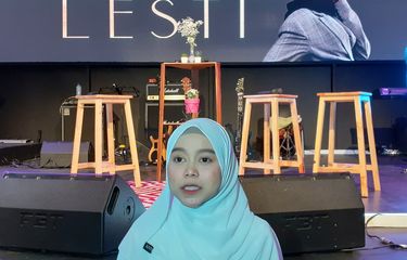 Lesti Kejora saat ditemui di sela-sela peluncuran singel Tirani di kawasan Tanah Abang, Jakarta Pusat, Jumat (31/1/2020).