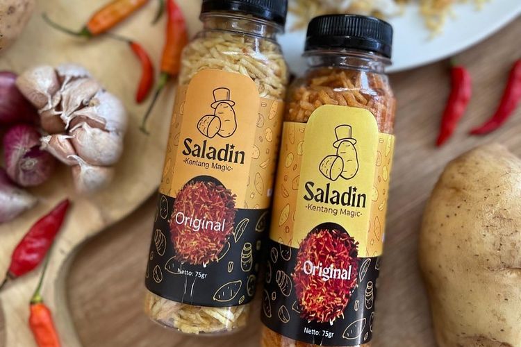Ilustrasi produk kentang mustofa dari Saladin Kentang Magic. 