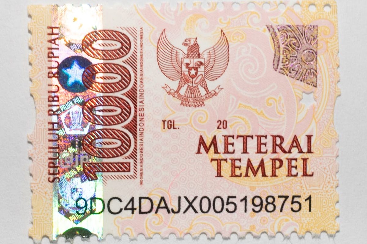 Tampilan meterai Rp 10.000.