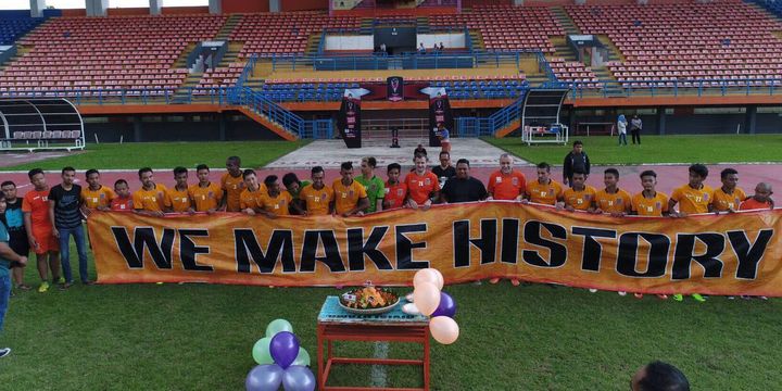 Perayaan ulang tahun Pusamania Borneo FC di Stadion Segiri Samarinda, Selasa (7/3/2017). 