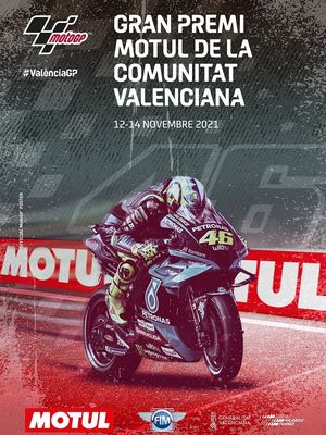 Poster GP Valencia sebagai penghormatan buat Valentino Rossi