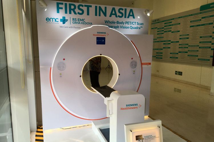 Gambaran PET/CT Scan Biograph Vision Quadra Whole Body, pada peluncurannya di RS EMC Grha Kedoya, Jakarta, Selasa (26/8/2025).