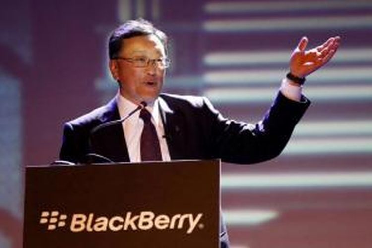 CEO BlackBerry John Chen berbicara di acara peluncuran perdana BlackBerry Z3 Jakarta Edition di Jakarta, 13 Mei 2014. Smartphone ini andalan baru BlackBerry yang sengaja dibikin untuk menyasar pasar negara berkembang seperti Indonesia, benteng terakhir buat produsen Kanada tersebut.