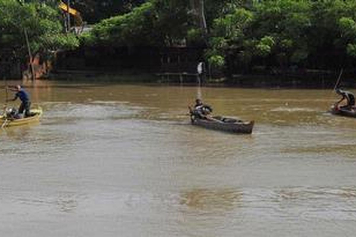 Sungai Cisadane saat musim hujan.