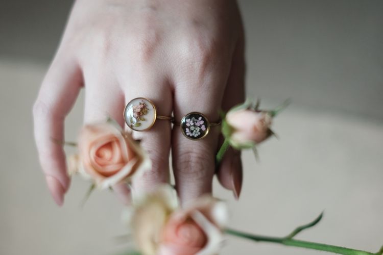 Produk cincin bunga kering akrilik Stellar Coronae