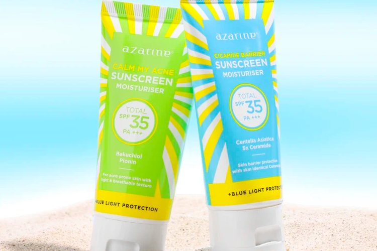 Azarine Cicamide Barrier Sunscreen Moisturiser SPF 35, rekomendasi sunscreen murah