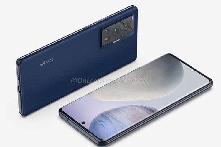 Render gambar yang menunjukkan wujud Vivo X70 Pro.