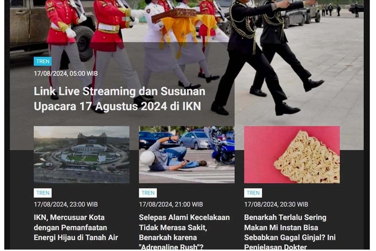 Artikel terpopuler kanal Tren, Sabtu (17/8/2024)