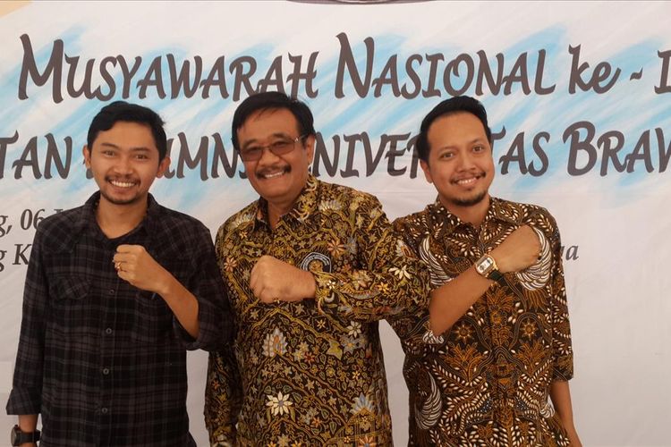 Politisi PDI-P, Djarot Saiful Hidayat di sela Munas ke-IX Ikatan Alumni Universitas Brawijaya di Kampus Universitas Brawijaya, Kota Malang, Sabtu (6/7/2019).