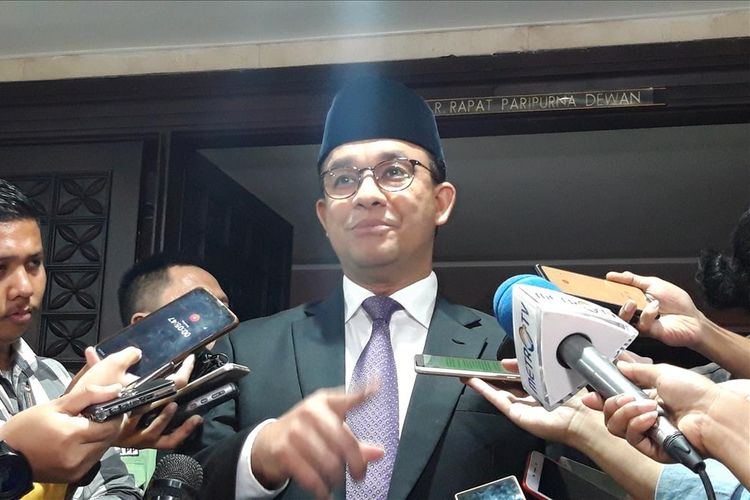 Gubernur DKI Jakarta Anies Baswedan di Gedung DPRD DKI Jakarta, Senin (22/7/2019)
