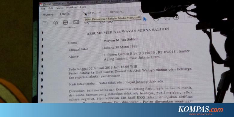 Ahli Forensik Jelaskan Arti Surat Kematian Mirna Yang