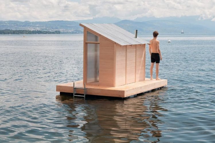 Loyly, sauna terapung buatan pemuda Swiss, Trolle Rudebeck Haar 