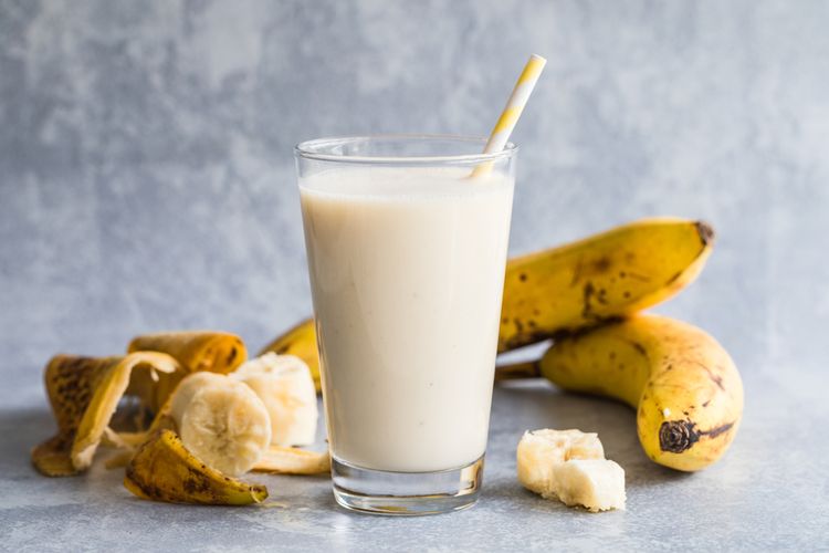 Ilustrasi susu pisang atau banana milk.