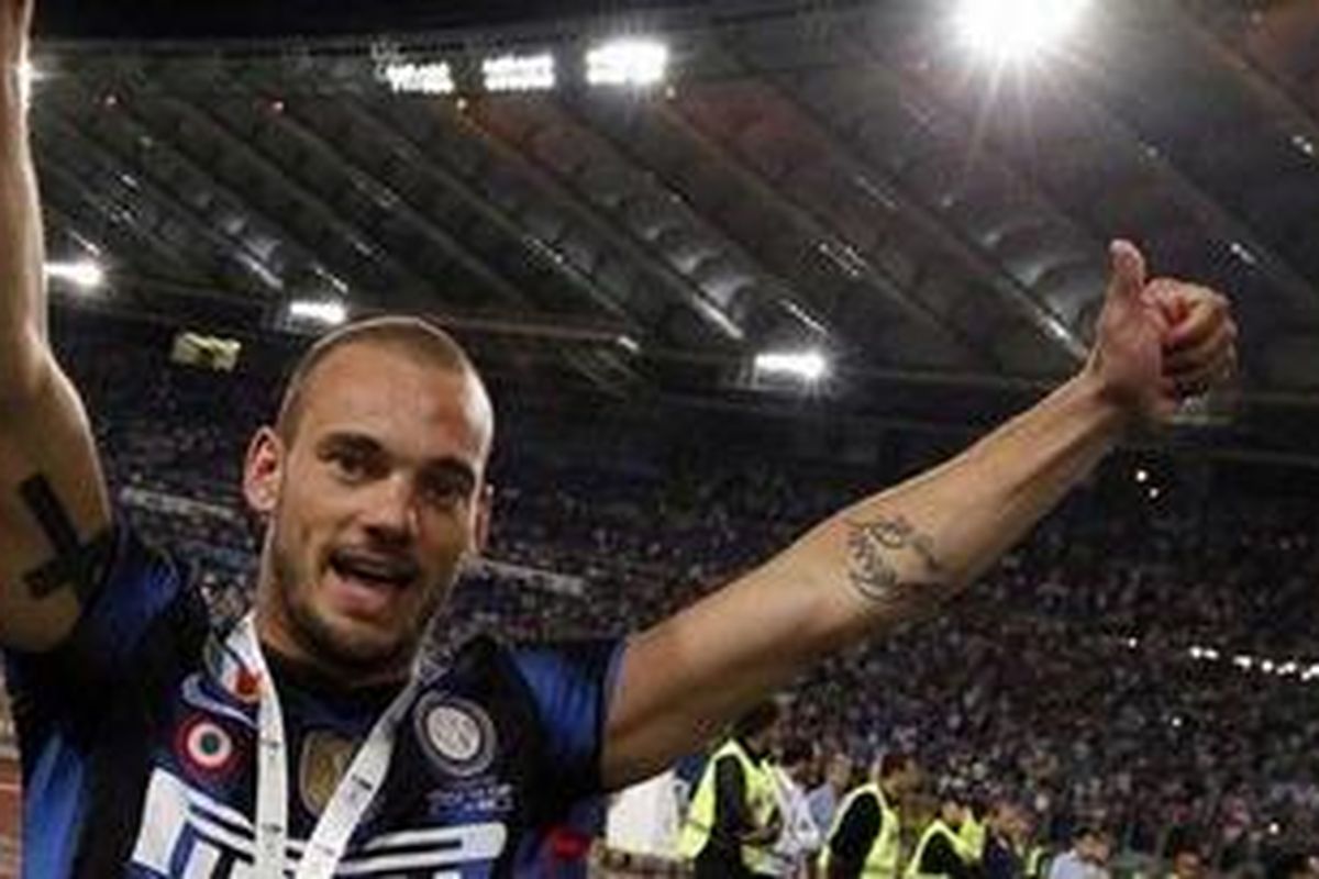 Gelandang serang Inter Milan, Wesley Sneijder.