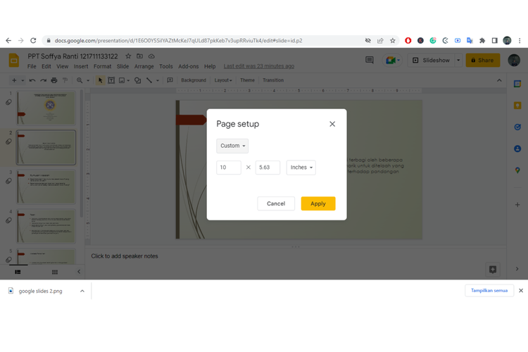 Cara Mengonversi Google Slide ke Potret