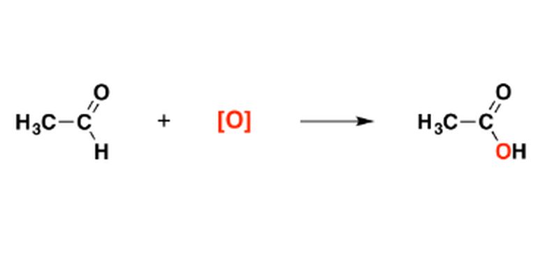Reaksi oksidasi asetalhida menjadi asam asetat