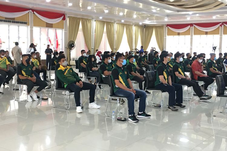 Gubernur Sumut, Edy Rahmayadi menyemangati para atlet yang akan berjuang pada PON XX di Papua pada Oktober mendatang.