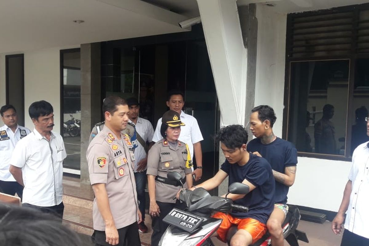 Para Begal, Alfiansyah dan Rian Koneng di Polresta Depok, Kamis (14/3/2019).