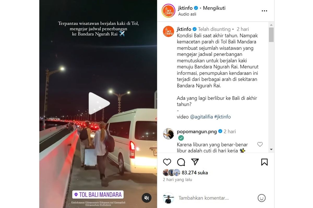 Ilustrasi kepadatan lalu lintas di Tol Bali Mandara