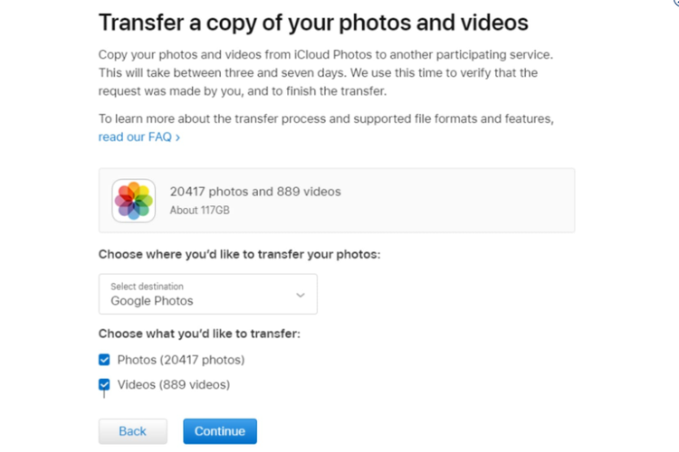 Apple meluncurkan layanan untuk melakukan transfer file dari iCloud Photos ke Google Photos.