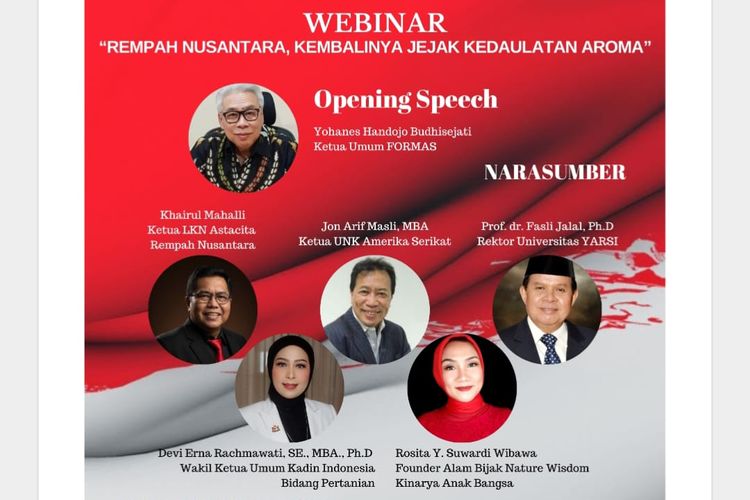 Poster webinar Rempah Nusantara, Kembalinya Jejak Kedaulatan Aroma yang diselenggarakan oleh LKN Asta Cita, Selasa (28/10/2025).