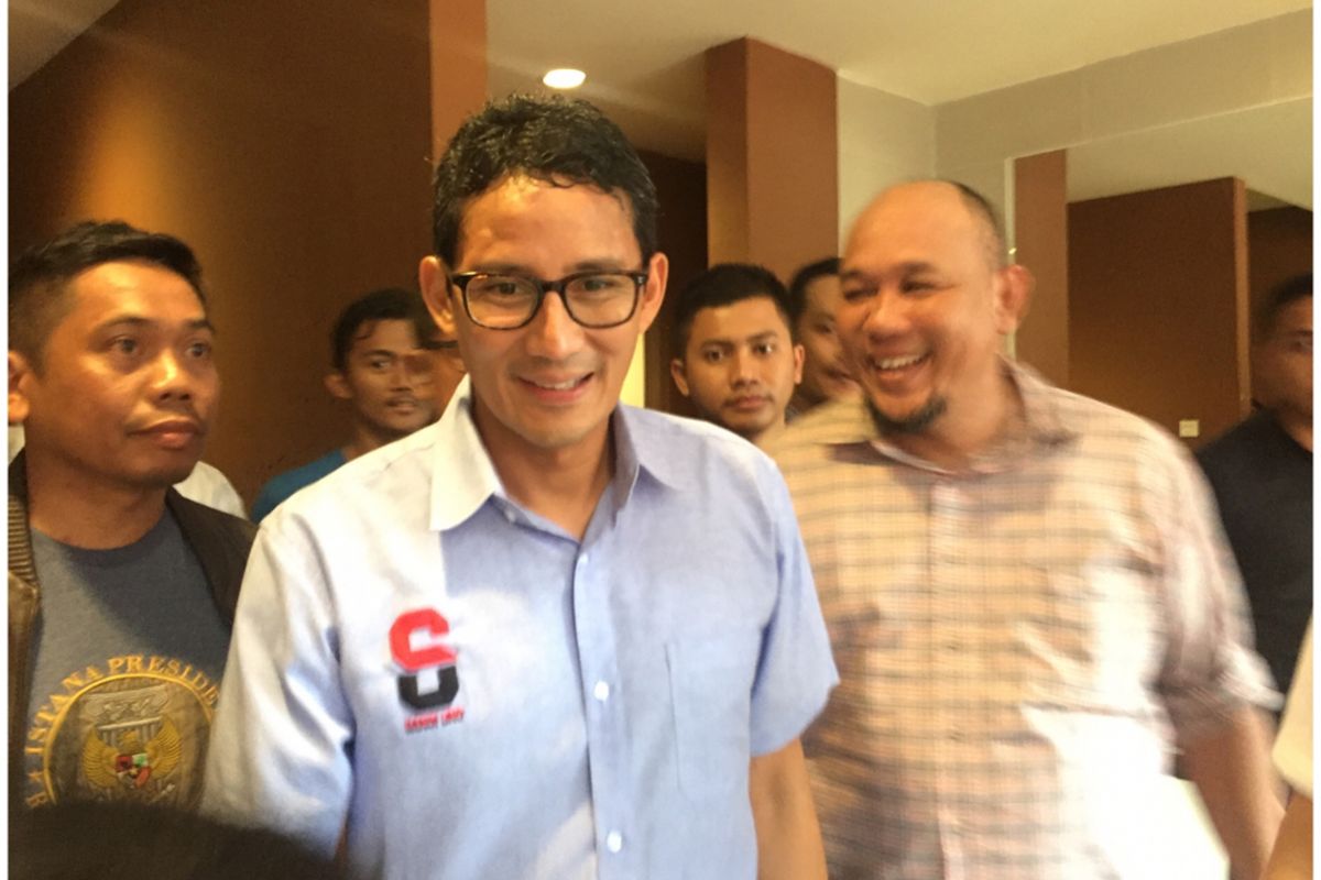 Cawapres Sandiaga Salahudin Uno, di Ropisbak Ghiari Depok, Senin (7/1/2019).